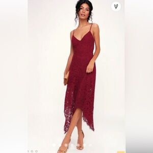 Lulu's One Wish Dress. Burgundy. Size Medium.